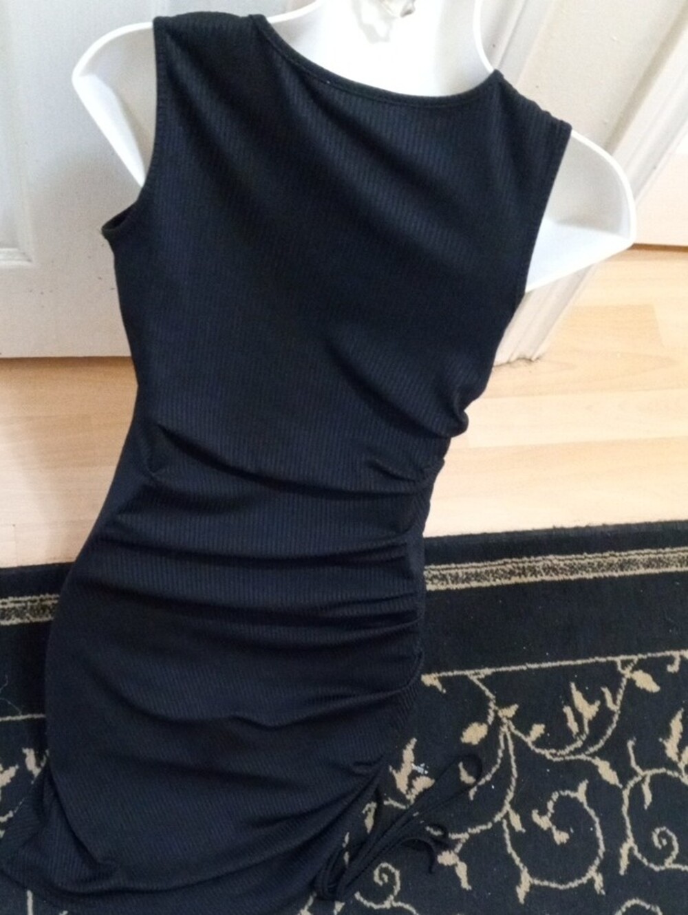 Black Ruched Side Tank Mini Dress - Picture 7 of 8